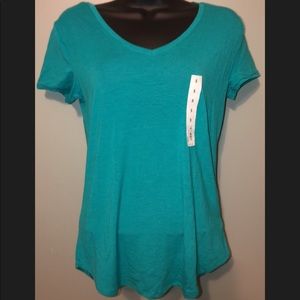 Teal V-neck t-shirt